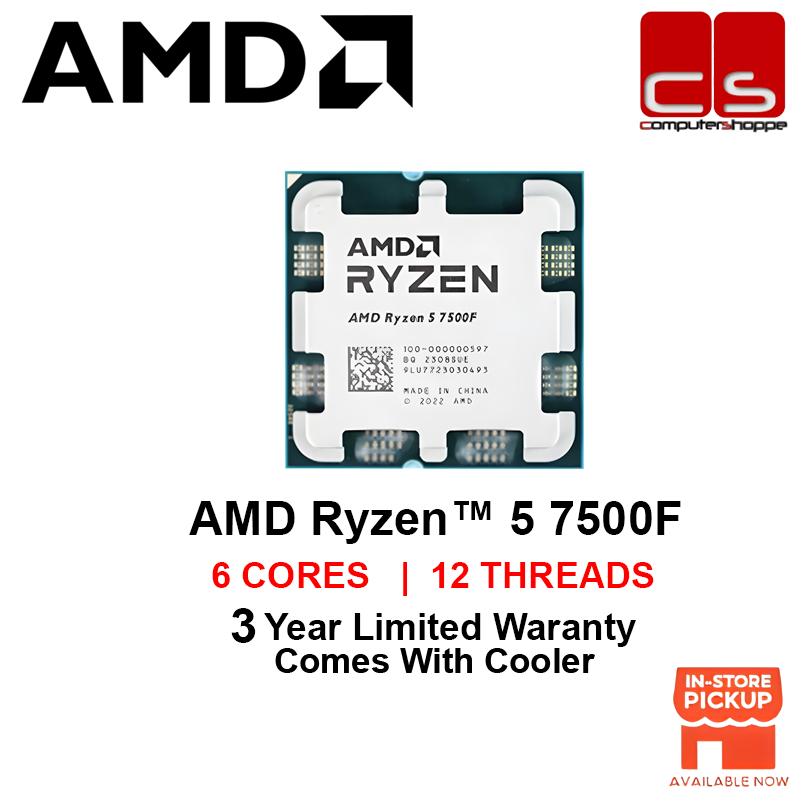 AMD Ryzen 5 7500F/7500X3D CPU โปรเซสเซอร์ Boost Clock (หน่วยถาด)