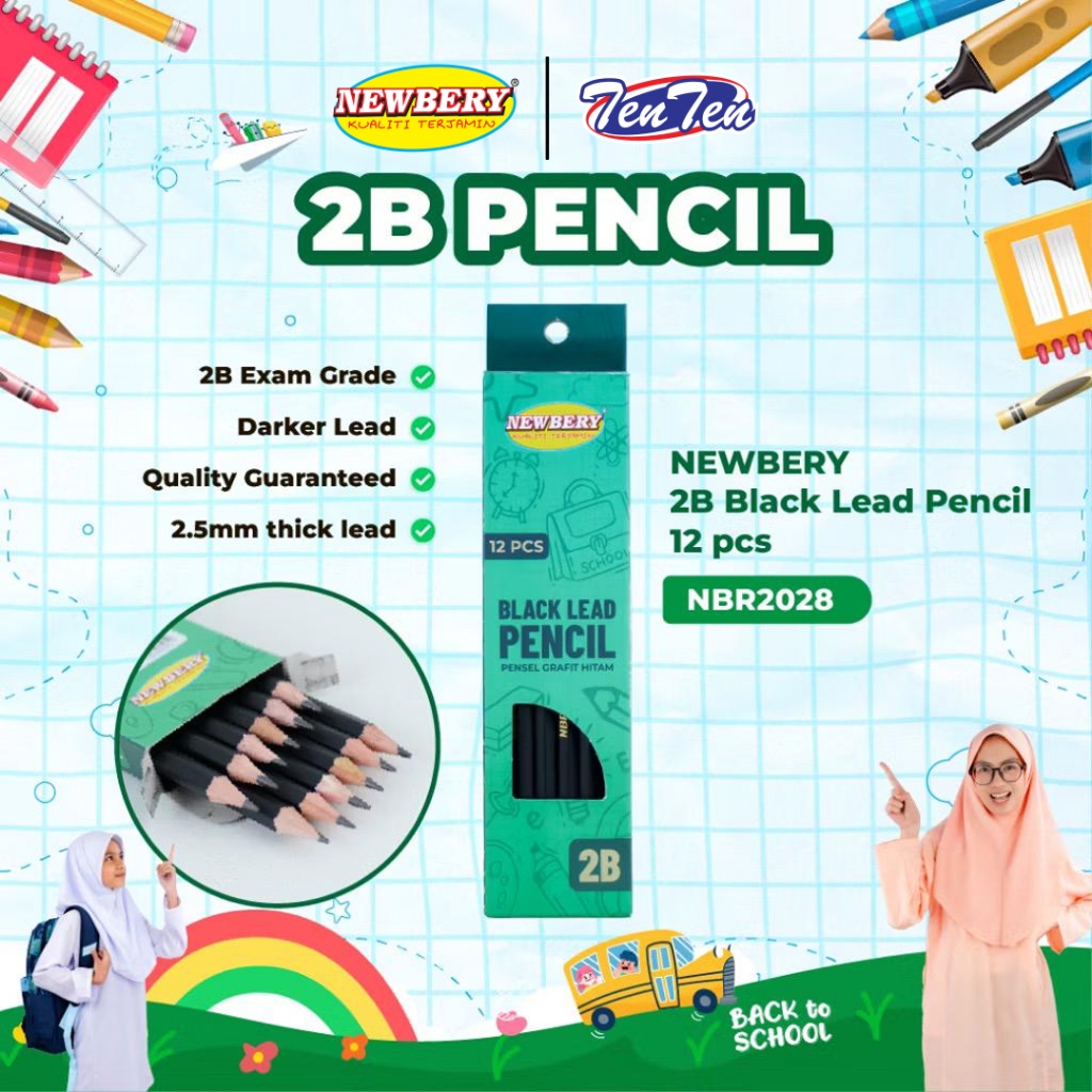 Newbery 2B Pencil / Pensel 2B 12s Box (NBR2028)