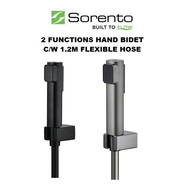 SORENTO SRT204-BL/SRT203-GM 2 ฟังก์ชั่น HAND BIDET C/W 1.2M FLEXIBLE HOSE สีดํา/GUNMETAL