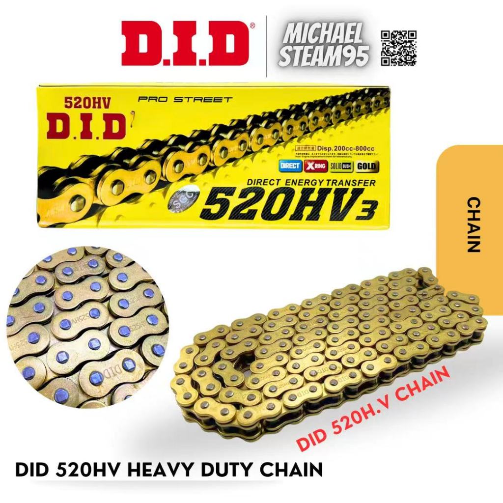HEAVY DUTY DID CHAIN 520 - 120L CBR250 TZR250 R25 KTN200 TS250I PULSA N200 KLX250 KLX450R DTM250