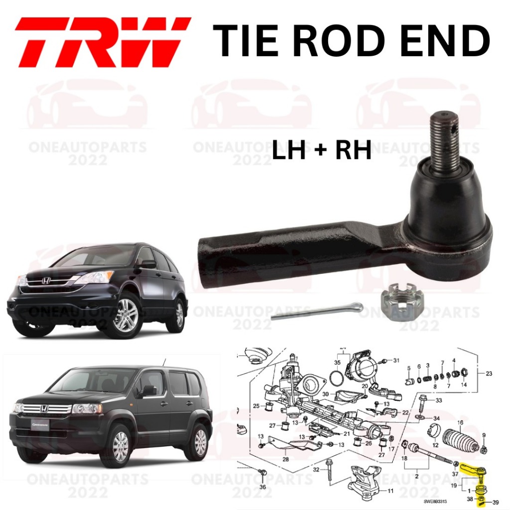 TRW TIE ROD END HONDA CRV CR-V RE2 2.0 CROSSROAD RT1 2.0 (2PCS)