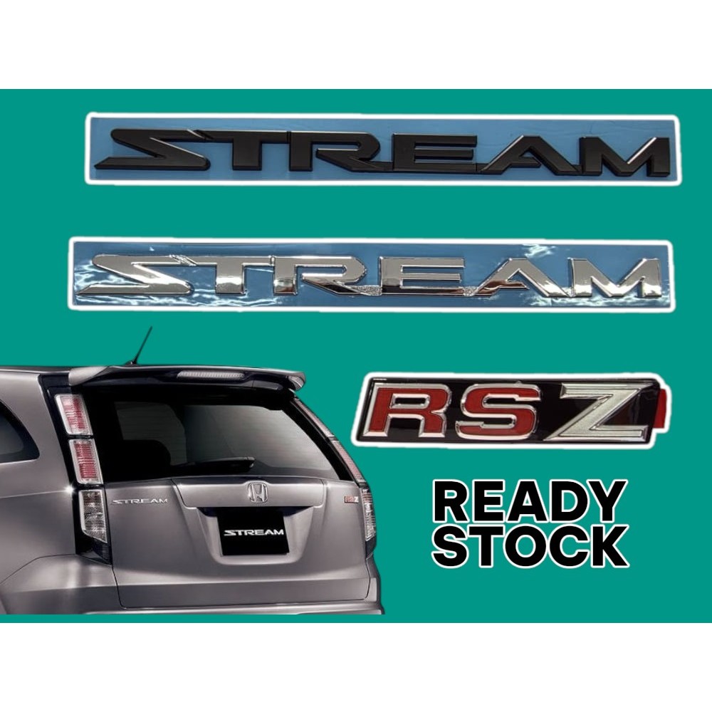 ตราสัญลักษณ์ stream rsz chrome matte สัญลักษณ์ tulisan stream rsz honda stream