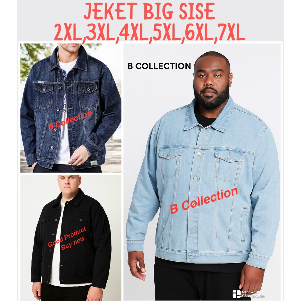 MENS DENIM JEKET BIG SIZE JEKET LELAKI PLUS SIZE [2XL-7XL]
