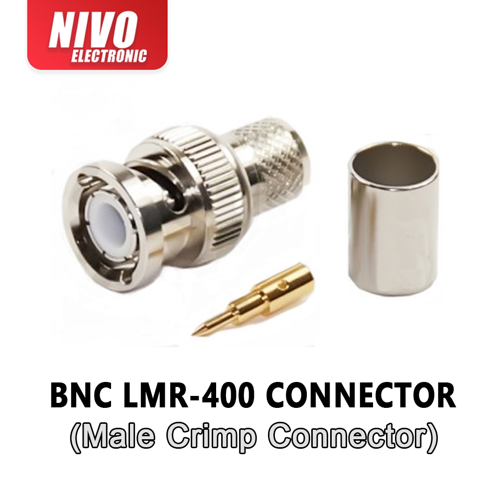 BNC Connector CRIMP ชายตรงสาย CRIMP สําหรับ LMR400 / BNC LMR400 CONNECTOR (BNC-J-7) 50-8