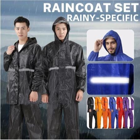 เสื้อกันฝนกันน้ํา Baju Hujan Motorcycle Baju Hujan Tidak Serap Air Waterproof Set Baju Seluar Hujan 