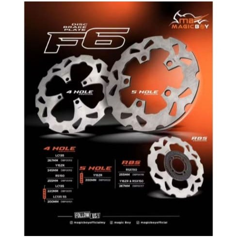 MAGIC BOY แผ่นดิสก์เบรค GALFER F6 LC135 RS150 RSX150 Y15ZR NVX NVX155