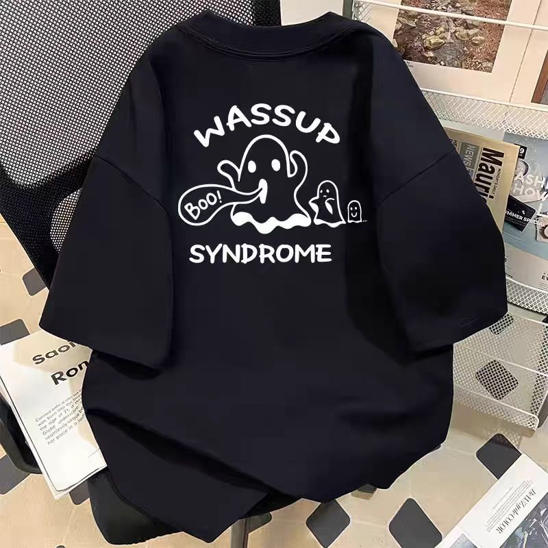 เสื้อยืด 100% Cotton Unisex WASSUP Ghost Fun