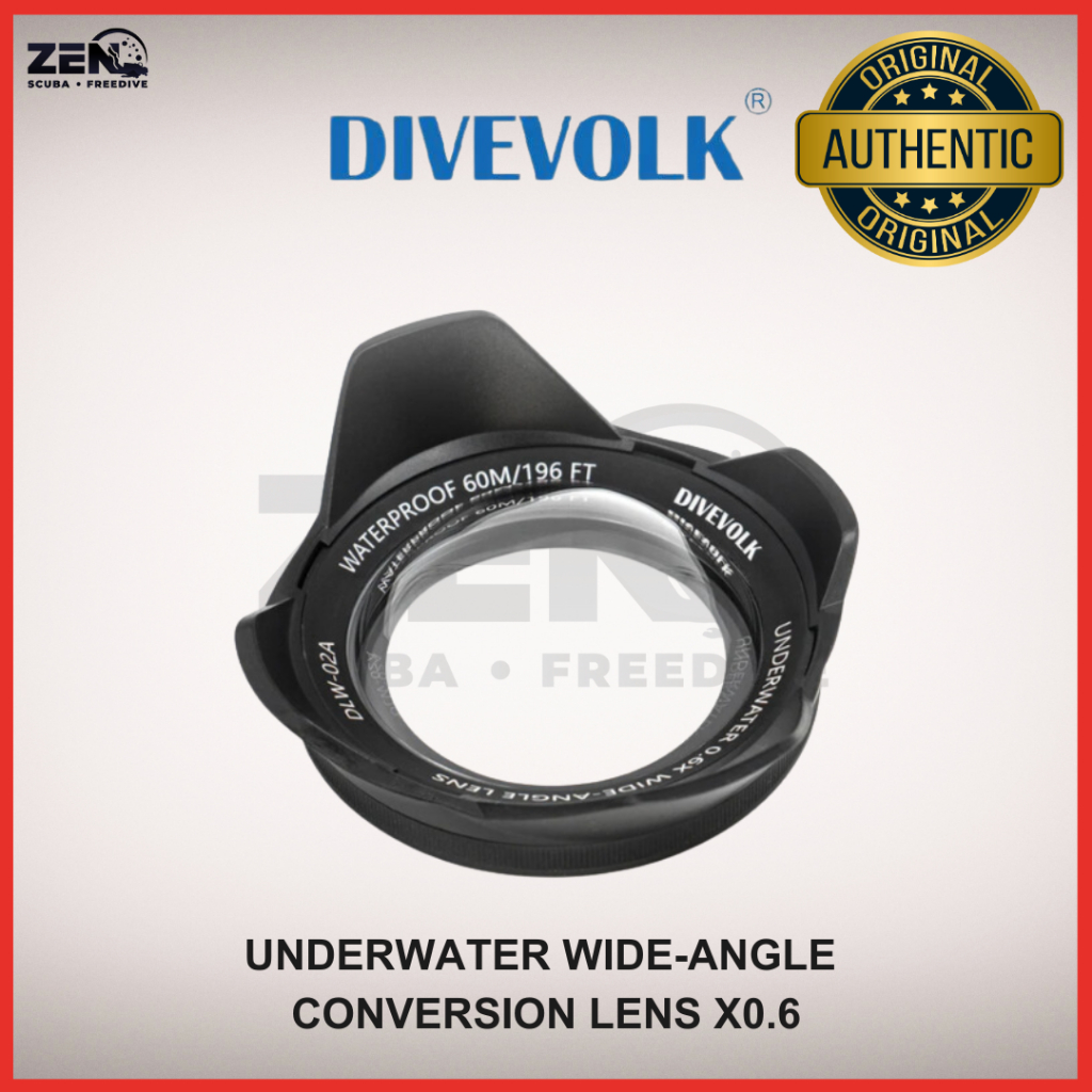 DIVEVOLK เลนส์แปลงมุมกว้างใต้น้ํา X0.6 DLW02A สําหรับกล้องดําน้ําและแอ็คชั่น