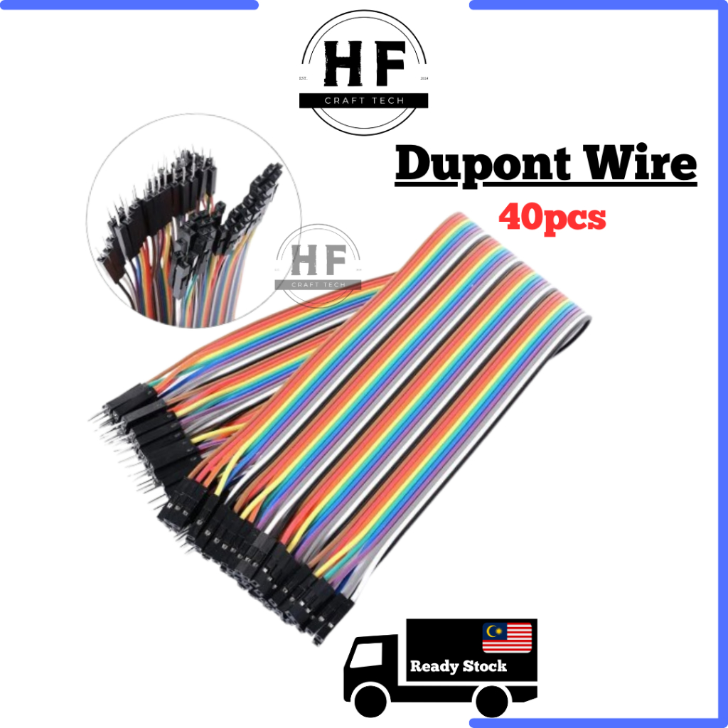 40pcs Dupont Jumper Wire Breadboard Cable (MM/MF/FF) 10/ 20/30cm สําหรับ Arduino ESP32 STEM RBT Rasp