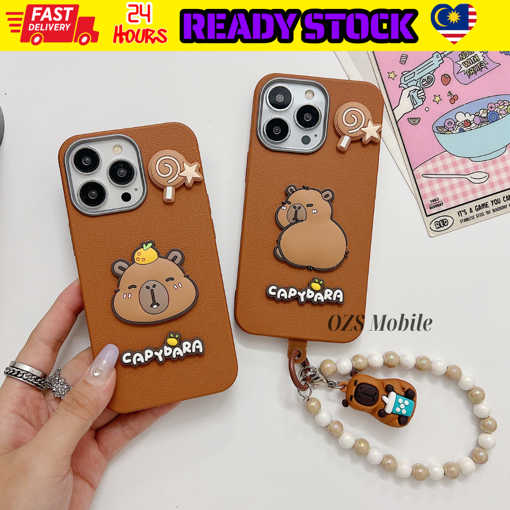 Realme 5 5i 5s 6i 9i 14x C3 C12 C15 C35 C51 C53 C55 C63 C65 C67 C75 C75x capybara fon sarung chain เ