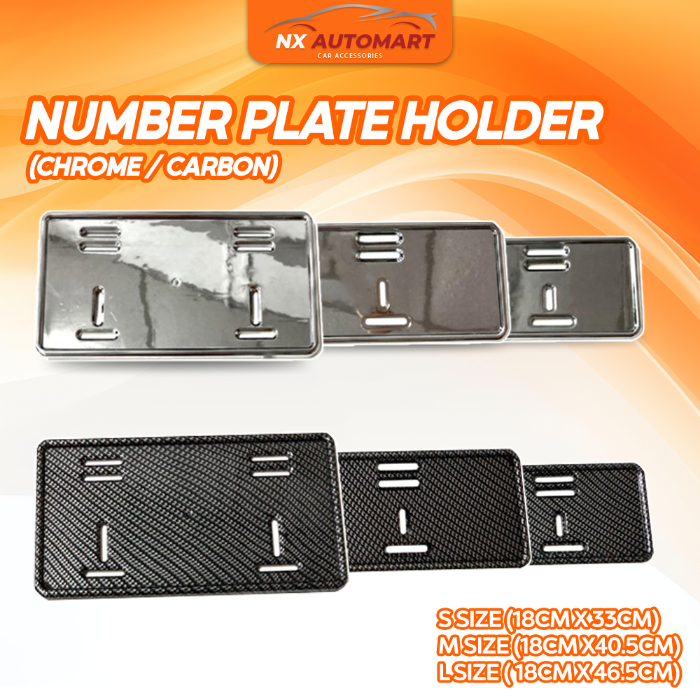 พลาสติก ABS Chrome Carbon Number Plate Holder Licence Plate Frame (13 x 8 นิ้ว)