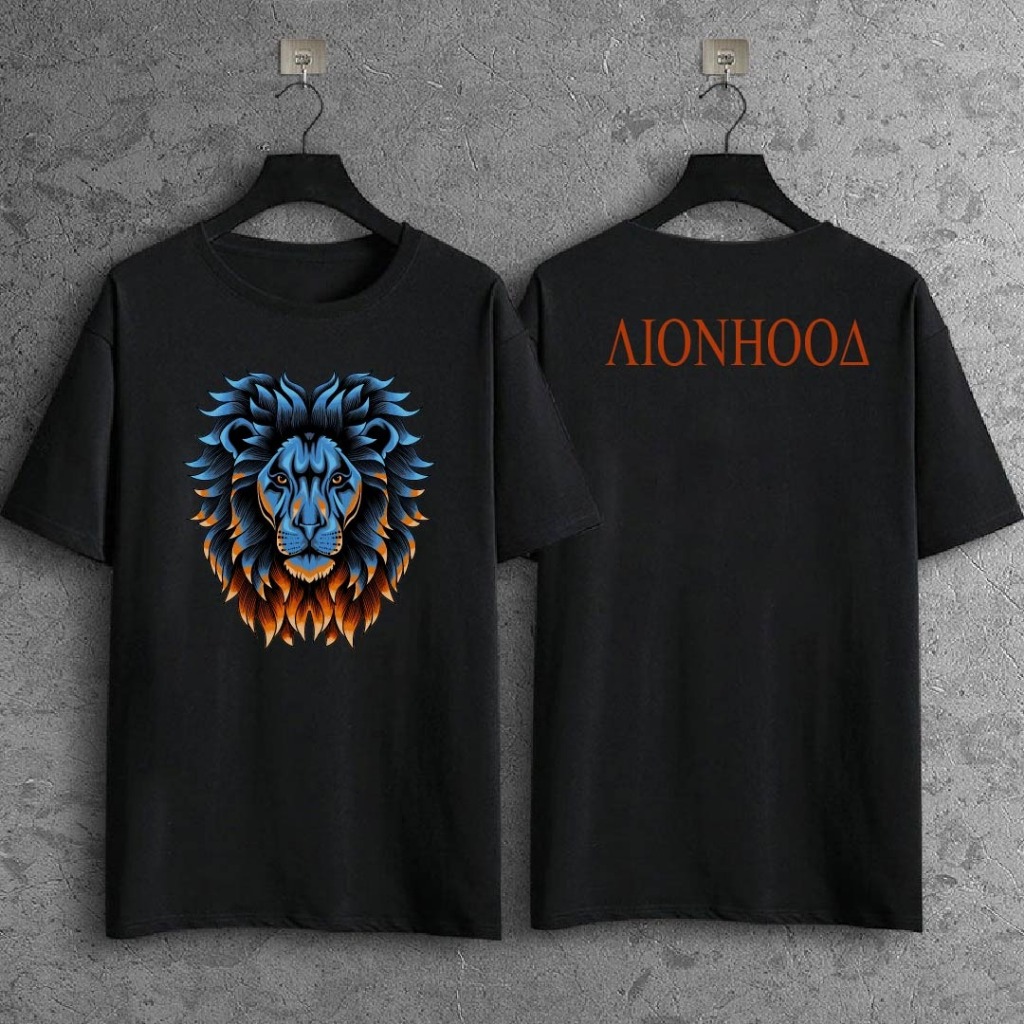 [ ตัด OVERSIZE ] HD PRINTING WILD LION-HOOD DESIGN 230GSM COTTON OVERSIZE CREW NECKSWEATER