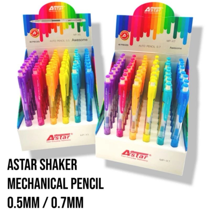 6pcs ASTAR MP-X5 (0.5MM) / ASTAR MP-X7 (0.7MM) SHAKER MECHANICAL PENCIL / PENCIL TEKAN SHAKER(👍👍