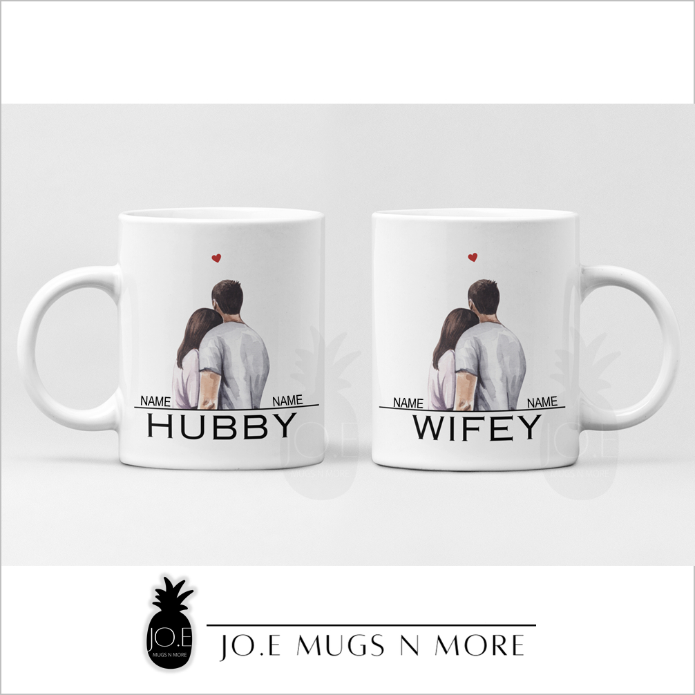 M253 JO.E CUSTOM NAME WEDDING COUPLE 2 แก้ว. ถ้วย. บุคลิก