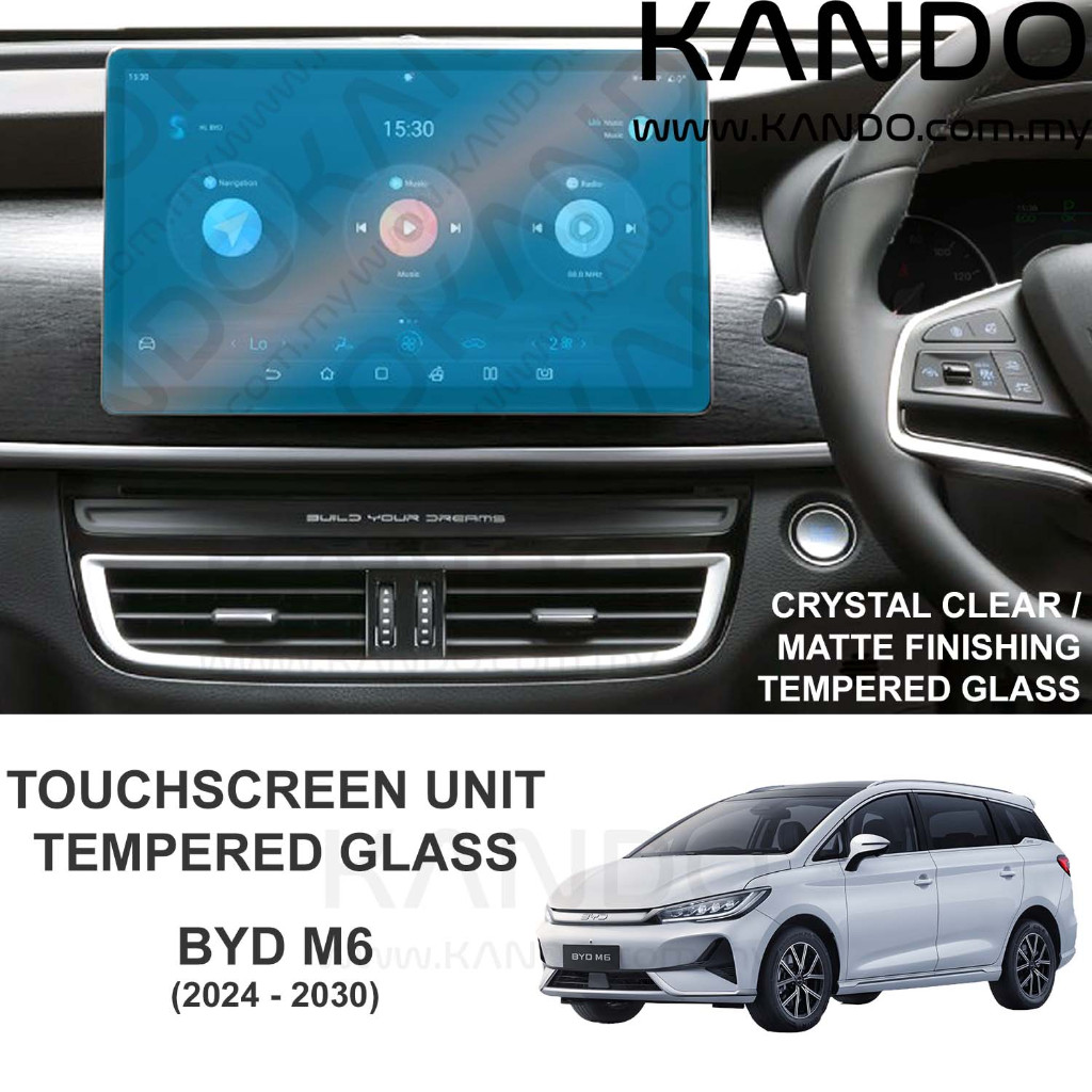 BYD M6 กระจกนิรภัย BYD M6 ป้องกันหน้าจอ BYD M6 หน้าจอสัมผัสแก้ว BYD M6 หัวหน่วยแก้ว BYD M6 MPV GLASS