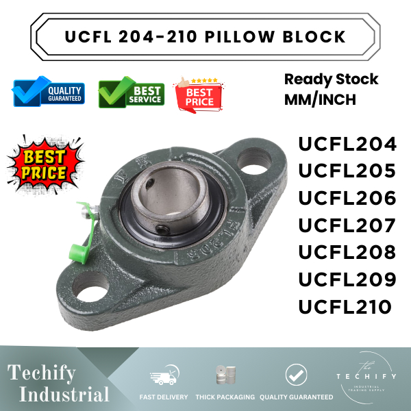 UCFL204 UCFL205 UCFL206 UCFL207 UCFL208 UCFL209 UCFL210 PILLOW BLOCK BEARING HOLE MM/INCH