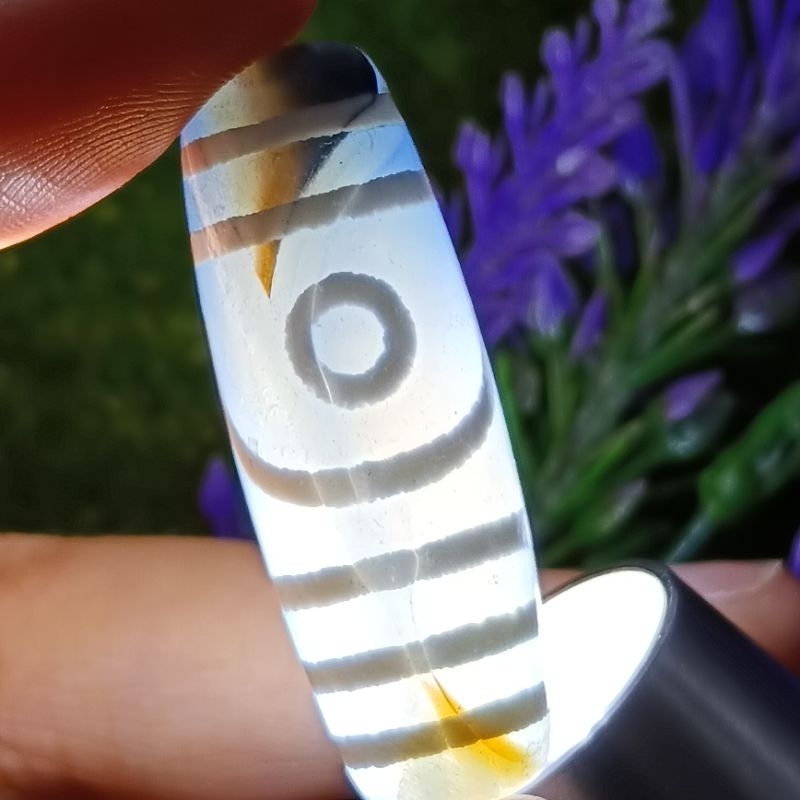 37.8 มม.x 13.1 มม.Cinnabar Sapphire Two-Eyed Dzi ลูกปัดหยกสาขาต้นไม้ครอบครัวที่สมบูรณ์แบบสามีภรรยา H