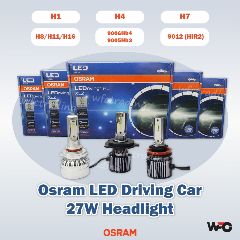 100 Osram LED ขับรถรถ 27W ไฟหน้า H1 H4 H7 H8 H11 H16 9005 9006 9012 HIR2 HB4 Hb3 Osram Led รถ