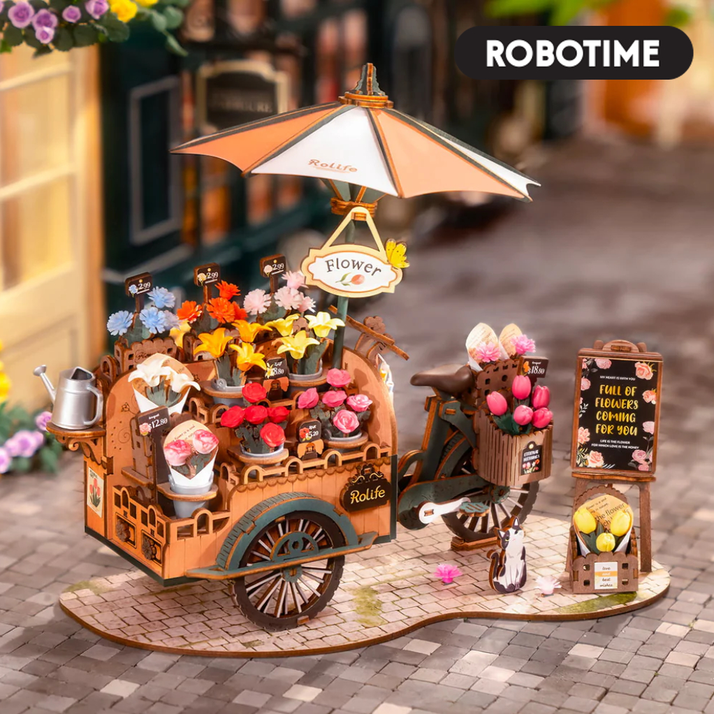Robotime Rolife ROKR 3D Wooden Puzzle DIY - Blossom Cart 3D Wooden Puzzle TGS03