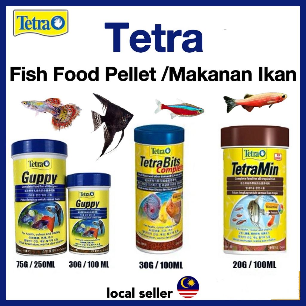 Tetra guppy / Tetra Bits Complete / Tetra Min อาหารปลาเม็ด /Makanan Ikan