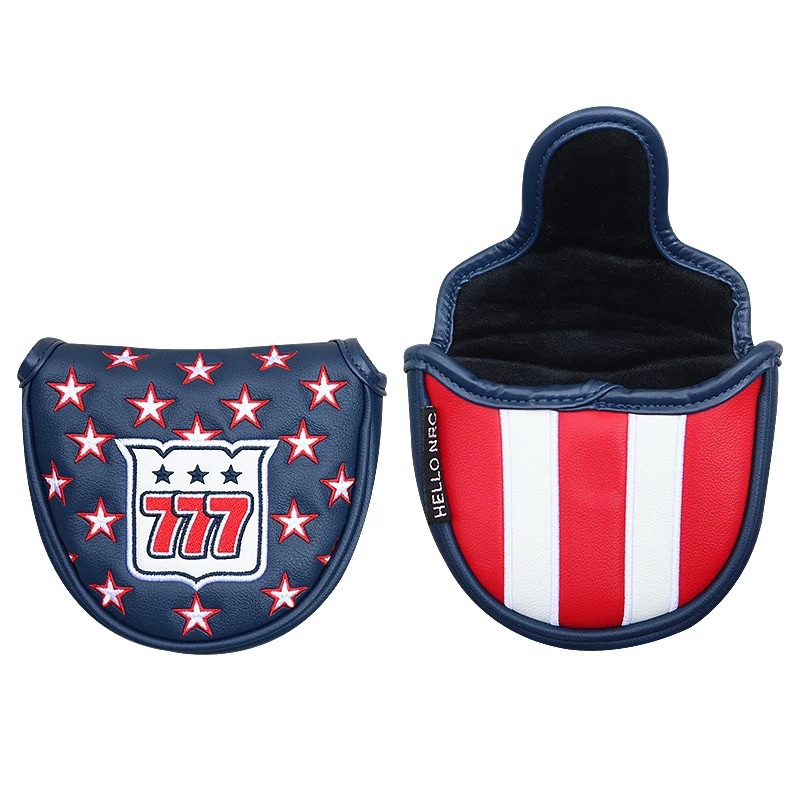 Lucky 777 Star Golf Putter Mallet / Blade Headcover (สีฟ้าสีแดงสีขาว) Odyssey TaylorMade Bettinardi 