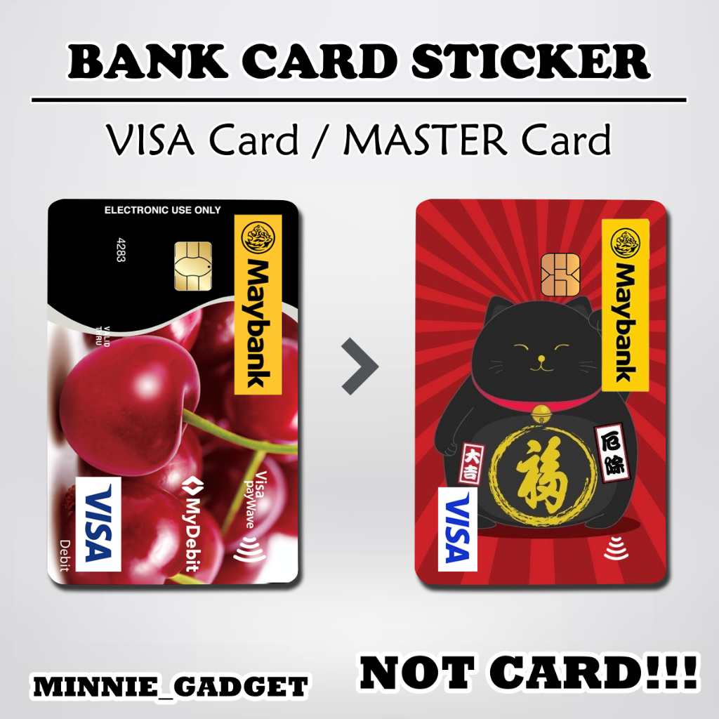 [ Fortune Cat ] สําหรับ BANK การ์ดสติกเกอร์ / MASTER / VISA / CREDIT/ DEBIT CARD