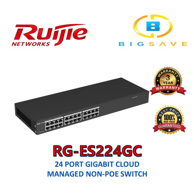 RUIJIE RG-ES224GC 24-PORT GIGABIT SMART CLOUD MANAGED NON-POE SWITCH