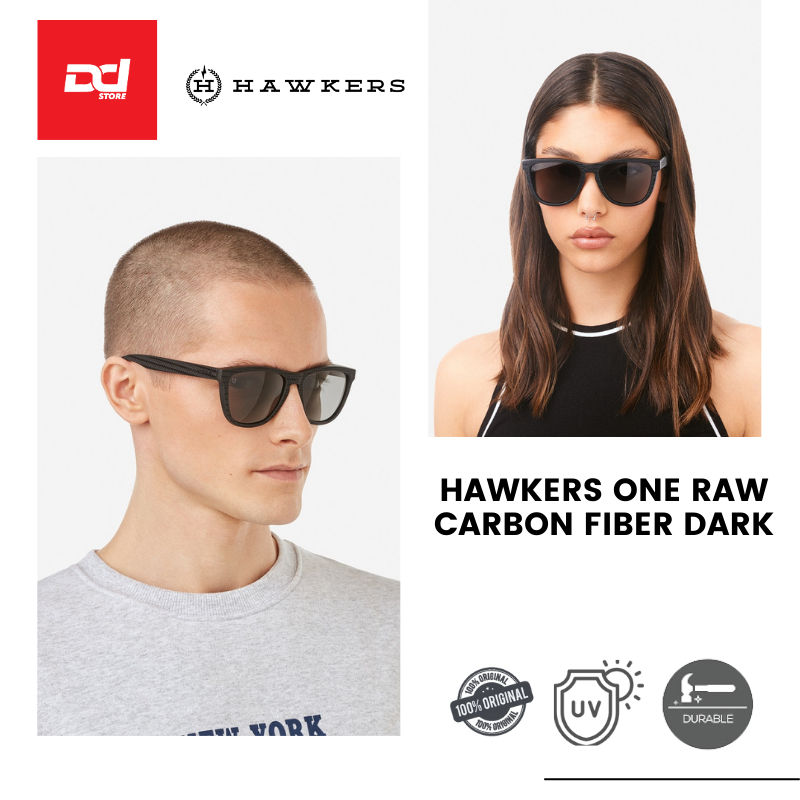 HAWKERS POLARIZED Dark ONE CARBONO RAW แว่นกันแดดสําหรับผู้ชายและผู้หญิงและนําเข้าจาก SPAIN