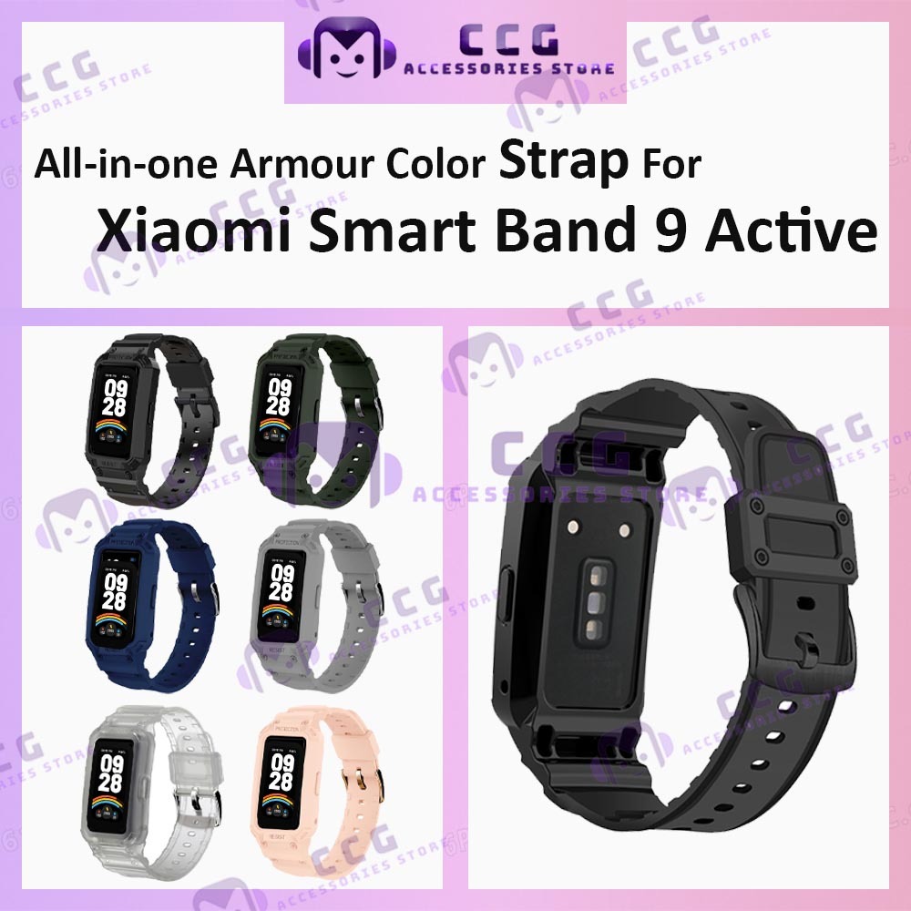 Xiaomi Smart Band 9 Active Armour Cover Case 2in1 สี Mi Band 9 Active 2in1 เปลี่ยนกรณี Starp