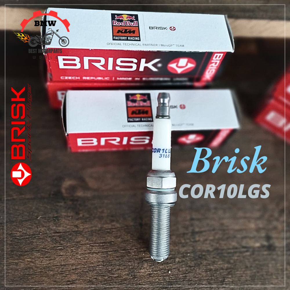 BRISK หัวเทียน LGS COR10LGS สําหรับ BMW S1000R Honda CRF450R Kawasaki ZX-10R KTM EXC-F Yamaha Yzf R1