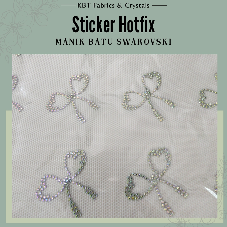 มาใหม่ริบบิ้น Reben สติกเกอร์ Hotfix Batu Manik Tampal Copy Swk Kod 139
