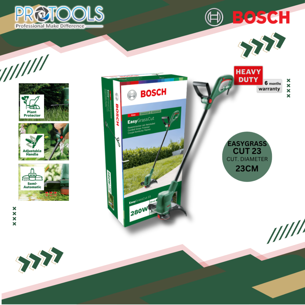 BOSCH EASY GRASS CUT 23 CORDED ELECTRIC GRASS TRIMMER 280W | 23ซม. ตัด ไดแอมมิเตอร์ | EASYGRASSCUT 2