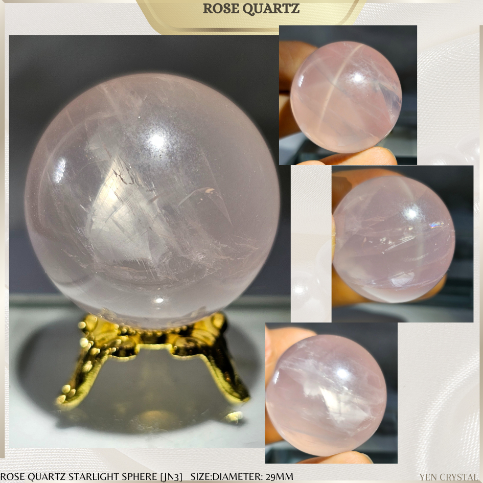ROSE QUARTZ SPHERE - นําเข้าจาก INDIA *NATURAL CRYSTAL : For Self-Love & Relationship