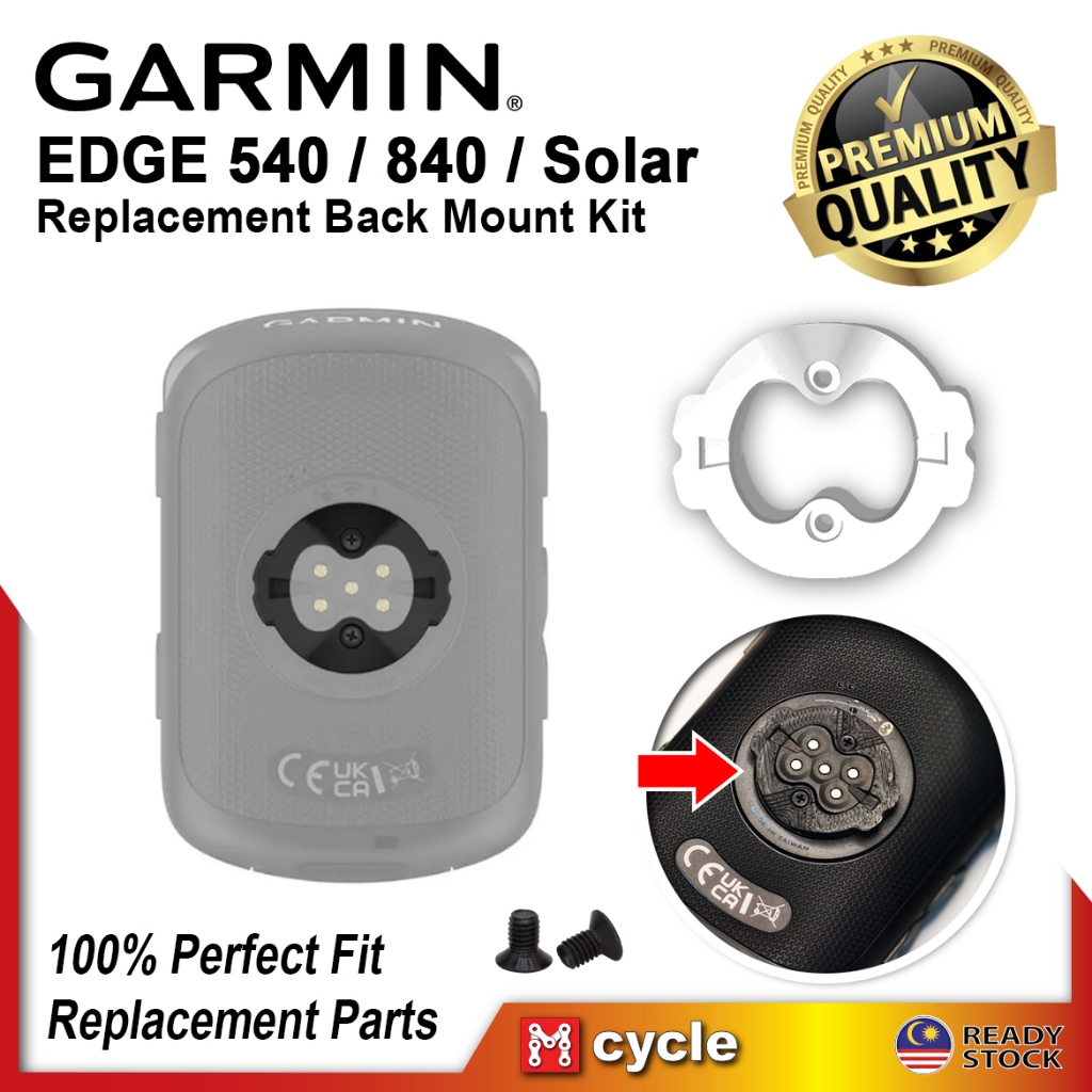 Garmin Edge 540 / 840 Solar Replacement Bottom Back Mount Tab Quarter Quick Turn Mounting Repair Kit