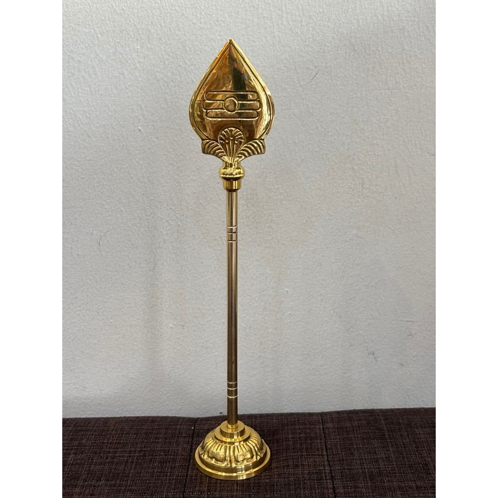 ขาตั้ง Lord Murugan ทองเหลืองแบบดั้งเดิม Vel Murugan Vel Om Vel 6 Inc h( 15 Cm ) / 12 นิ้ว (30 Cm ) สําหรับ Home ,Temple
