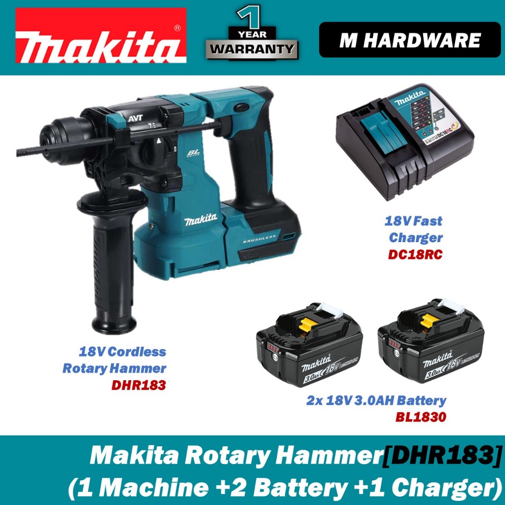 MAKITA DHR183 18V สว่านโรตารี่ไร้สาย 18mm (11/16")