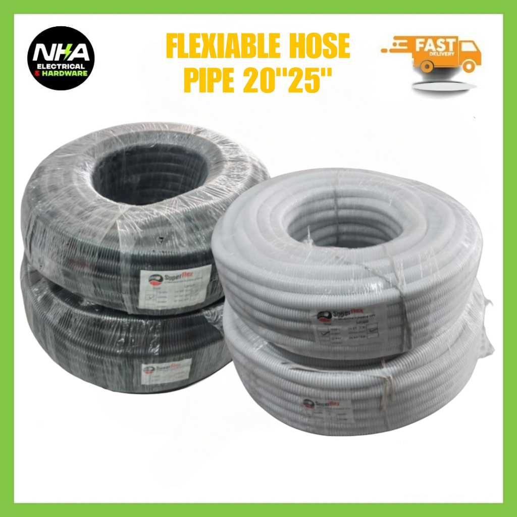 PVC FLEXIBLE PIPE WIRING / PVC FLEXIBLE HOSE PIPE [ 20MM(3/4") / 25MM(1") ]PER ROLL 40METER