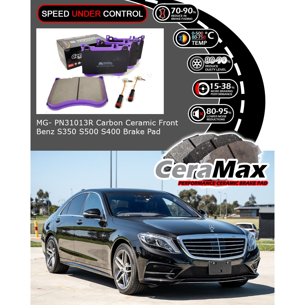 Ceramax Carbon Ceramic MG-PN31013R BENZ W222 C217 V222 R231 S350 S400 SL500L SL350 ผ้าเบรคหน้า