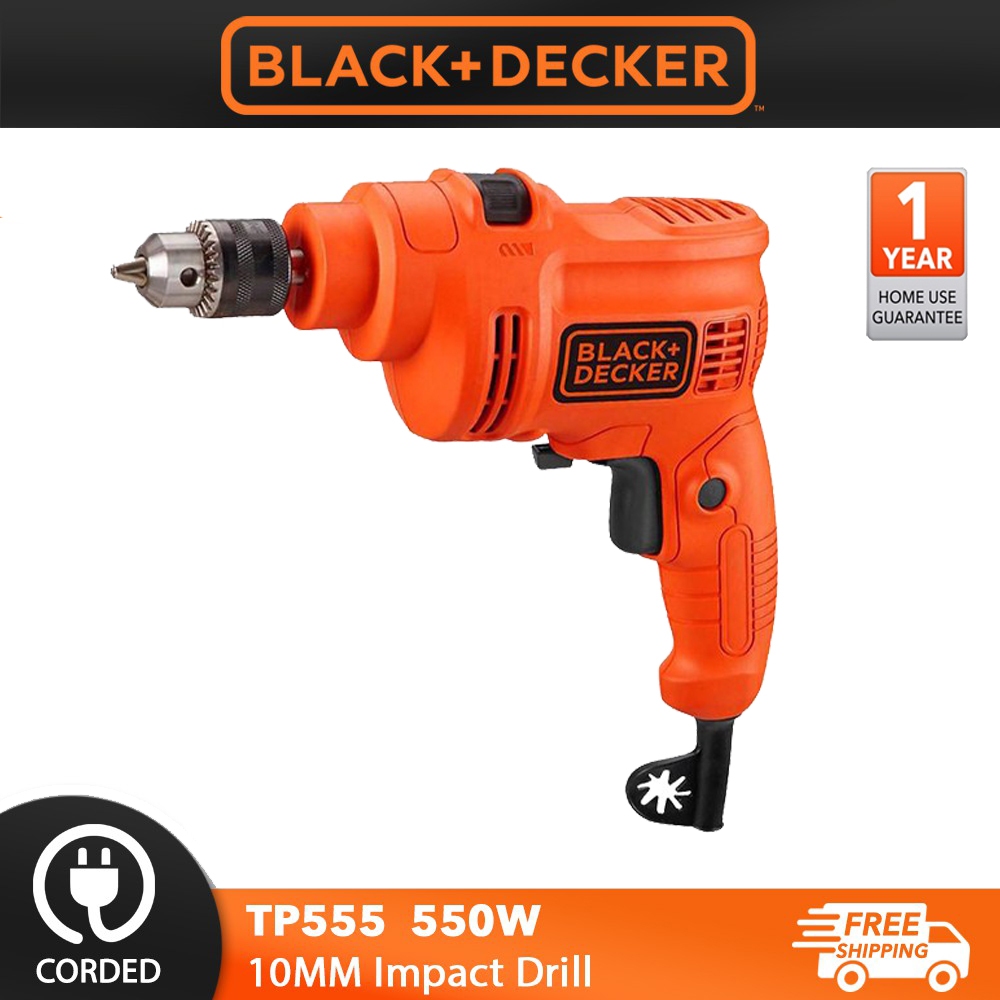 สว่านกระแทก Black & Decker (10mm/550W) TP555