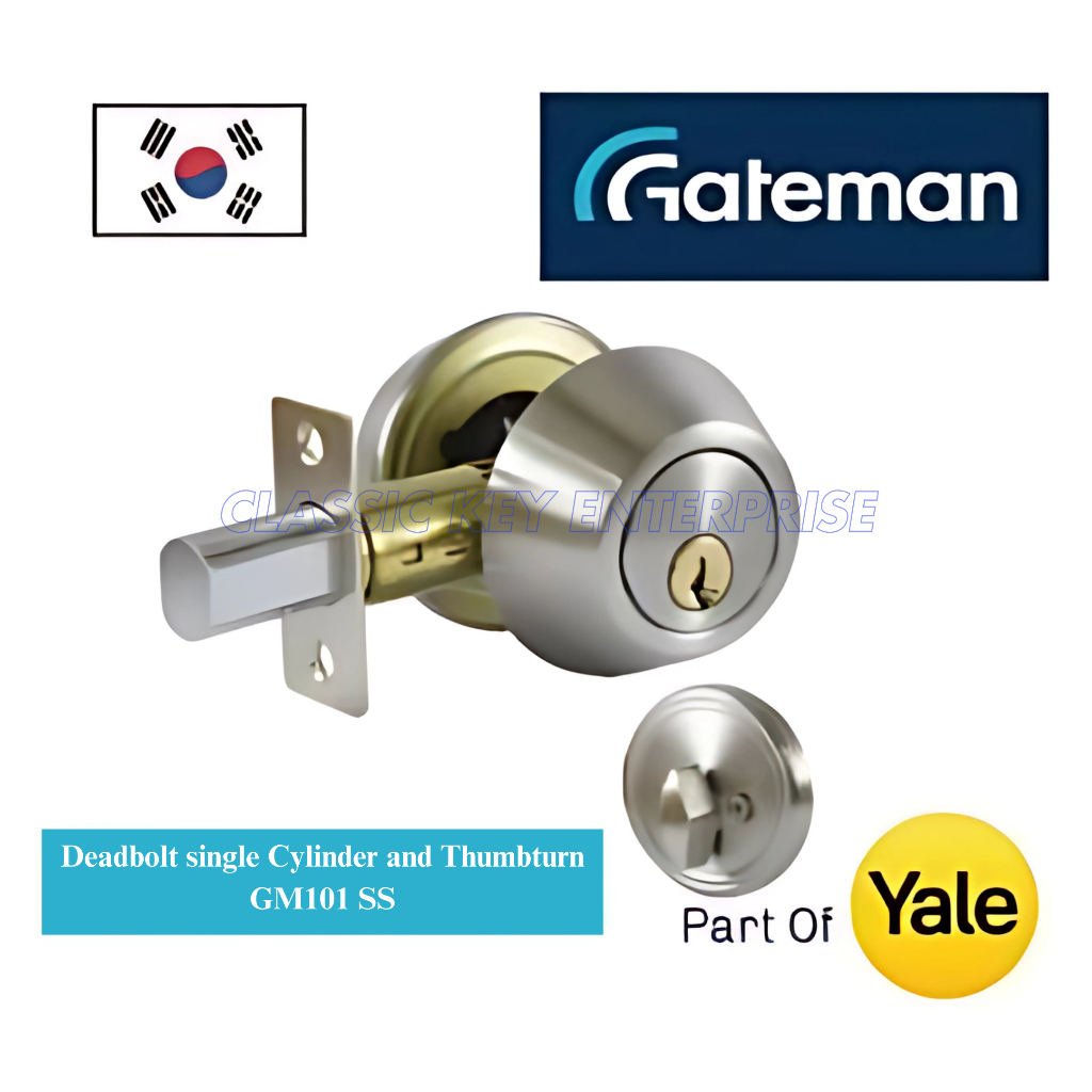 Gateman SINGLE DEADBOLT GM101SS PART OF YALE