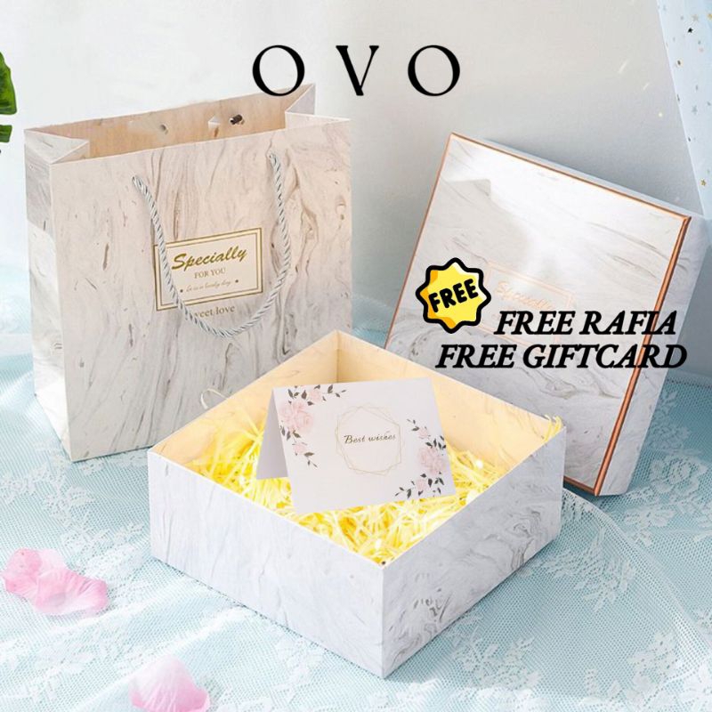 OVO FREE GIFTCARD กล่องเปล่า เซอร์ไพรส์ระดับพรีเมียม / กล่องวันเกิดพร้อมกระเป๋า Kotak Hadiah โกสน