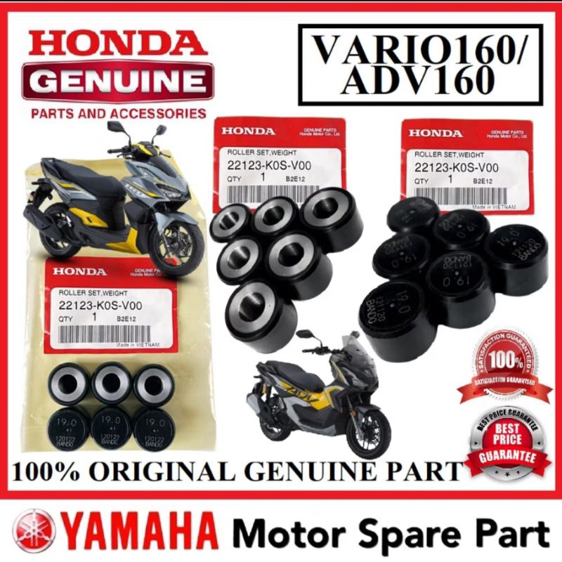 HONDA ADV160 ROLLER SET // 22123-K0S-V00 WEIGHT KACANG PULLEY