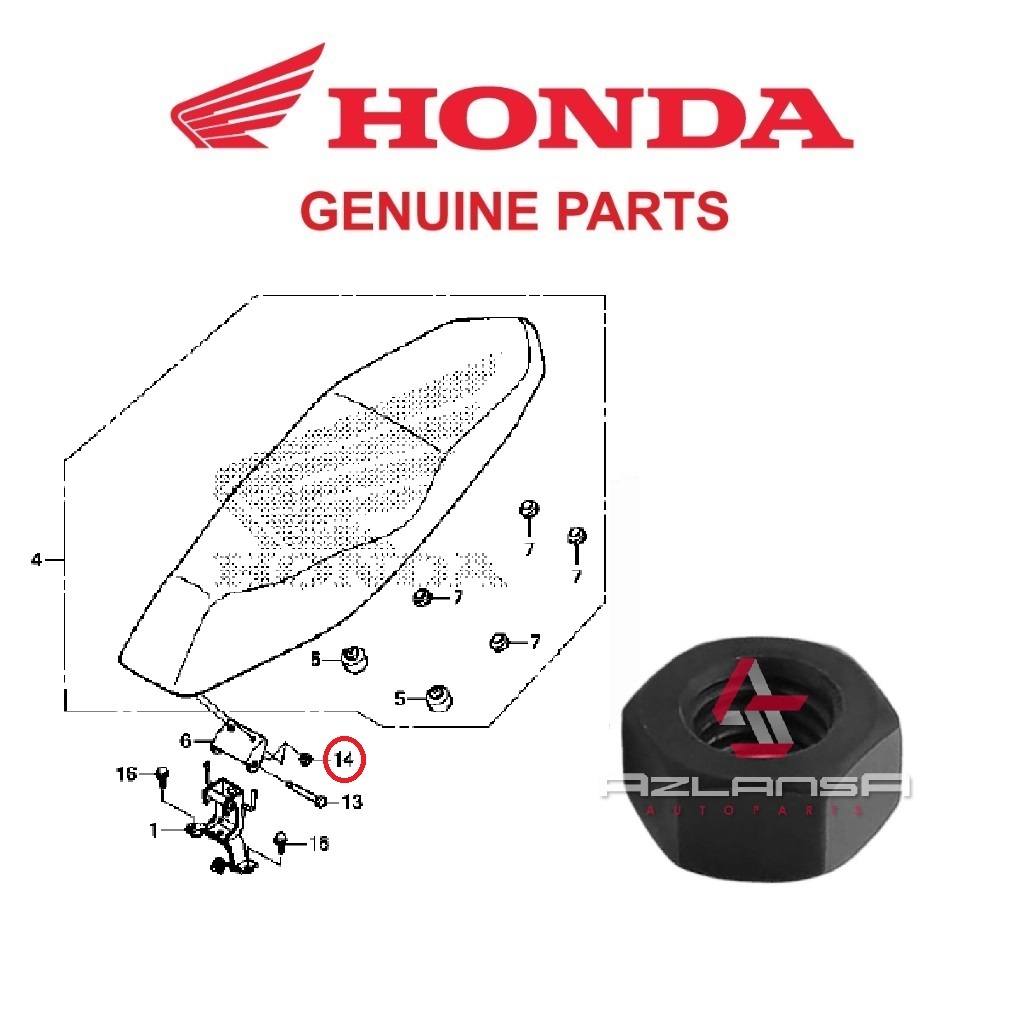 น็อตหกเหลี่ยม 6 มม. ( 940001-06070-0S ) RS150R V1 V2 V3, RS-X V1 V2 & CBR150R 💯 ฮอนด้า