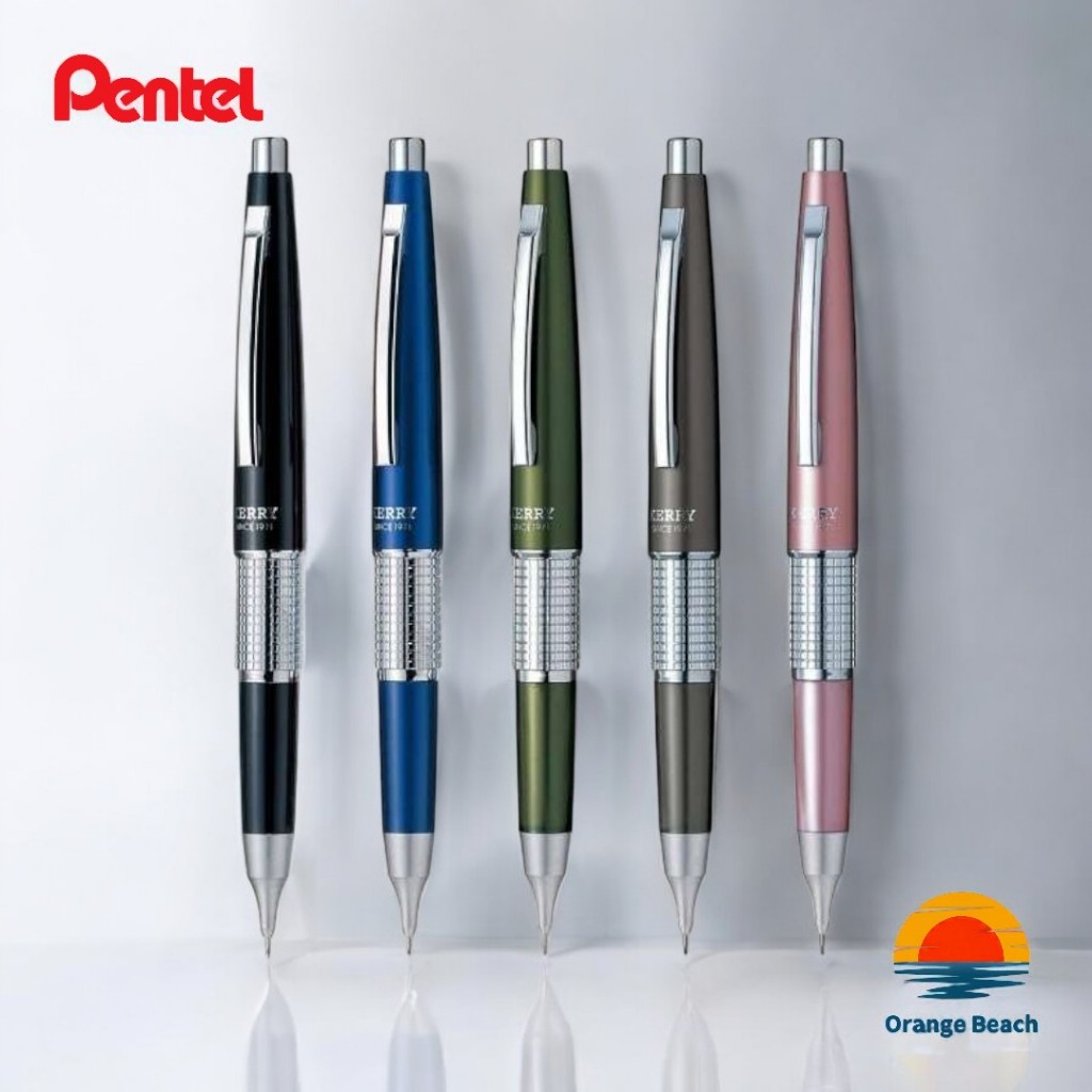 Pentel Kerry P1035/ดินสอกดแบบฝาปิด 0.5มม จากญี่ปุ่น/ผลิตตั้งแต่ปี 1977/5สีคลาสสิก อลูมิเนียม