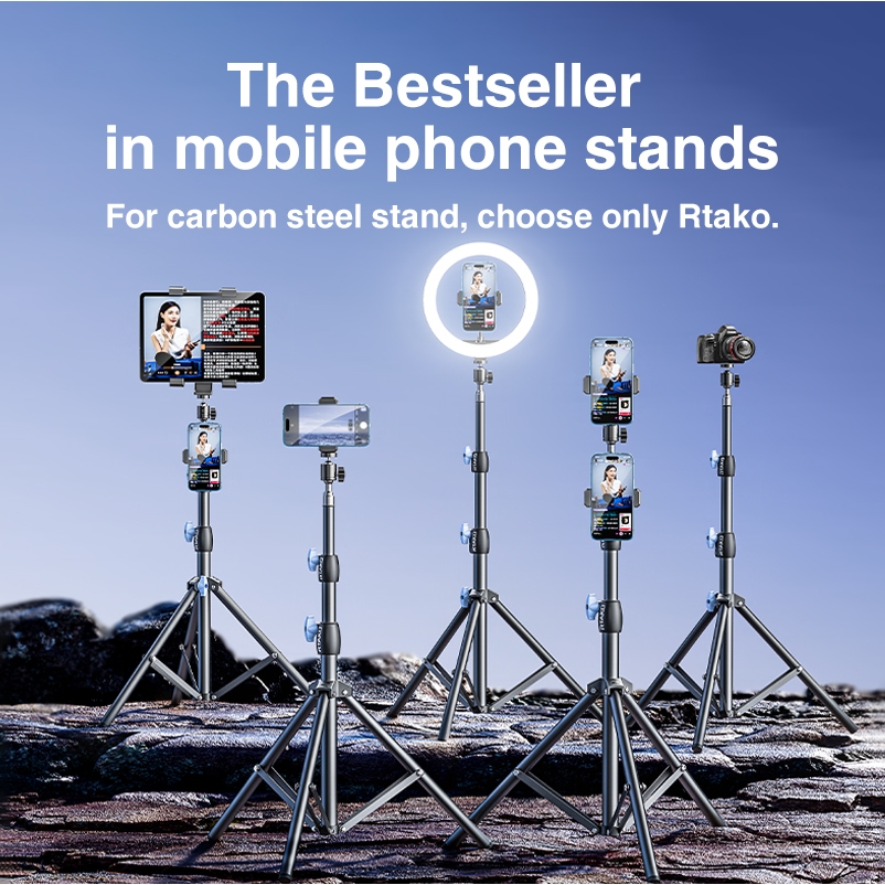 RTAKO ขาตั้งและที่วางเซลฟี่แบบยืดหยุ่นอเนกประสงค์สําหรับโทรศัพท์ (ZB01 / ZB02-RLD001 / ZB03)