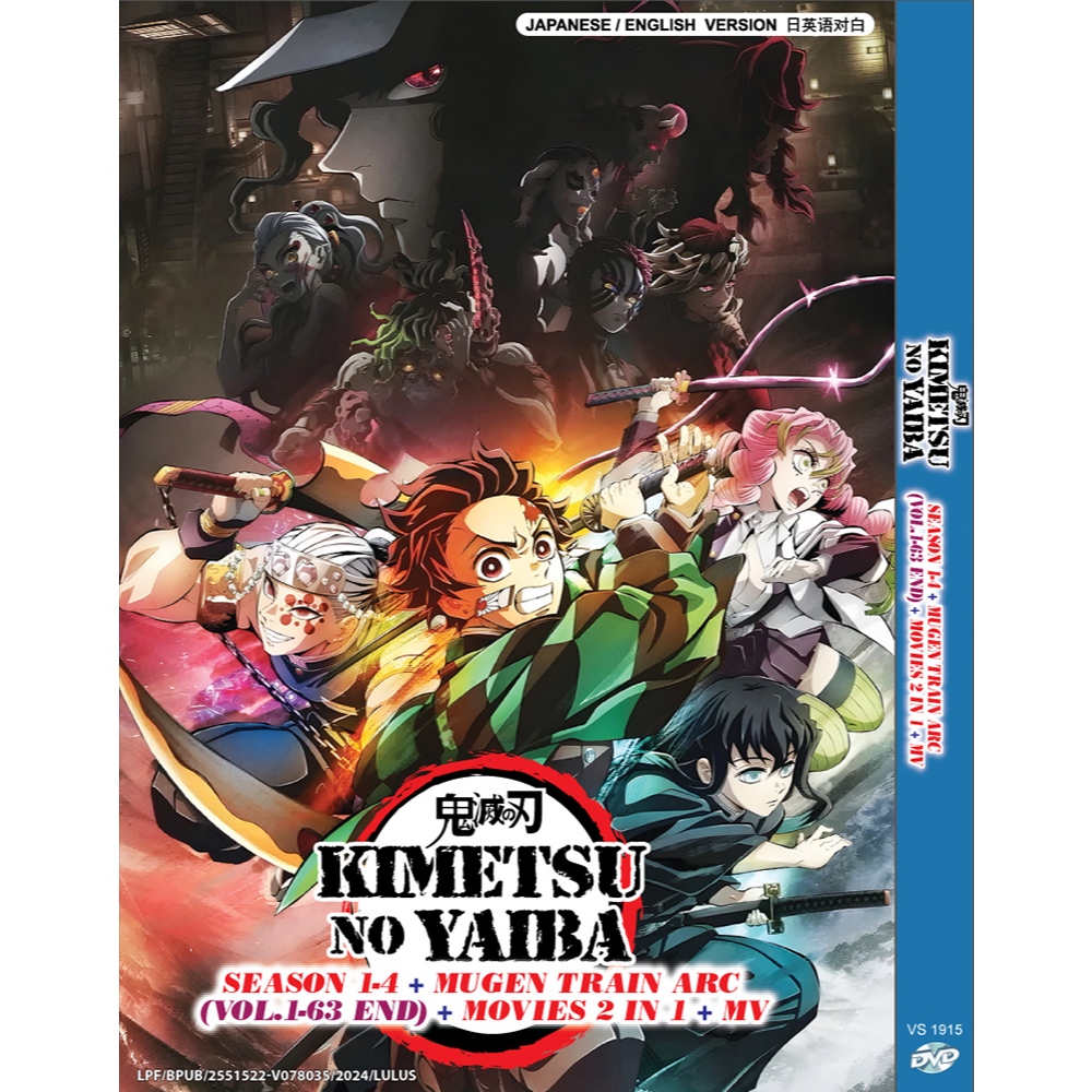 ANIME DVD~KIMETSU NO YAIBA .Kill SEASON 1-4 + MUGEN TRAIN ARC VOL.1-63 END + MOVIES 2 IN 1 + MV