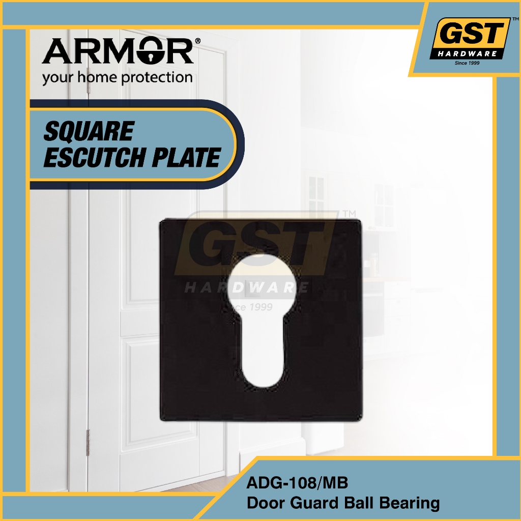 Armor Square Escutcheon Plate Escutcheon Door Escutcheon Cover Matt Black