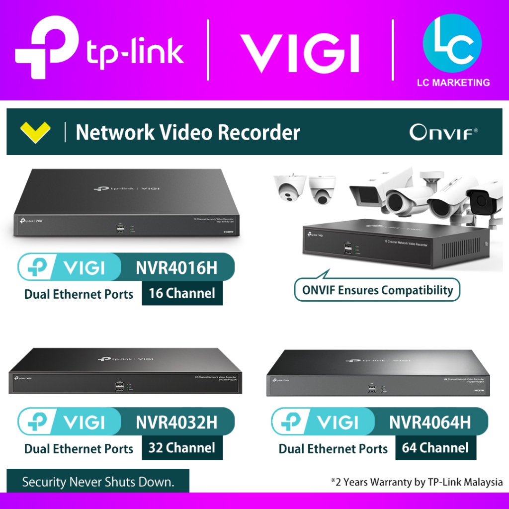 TP-Link VIGI NVR4016H NVR4032H NVR4064H VIGI เครื่องบันทึกวิดีโอเครือข่าย 16 / 32 / 64 ช่อง