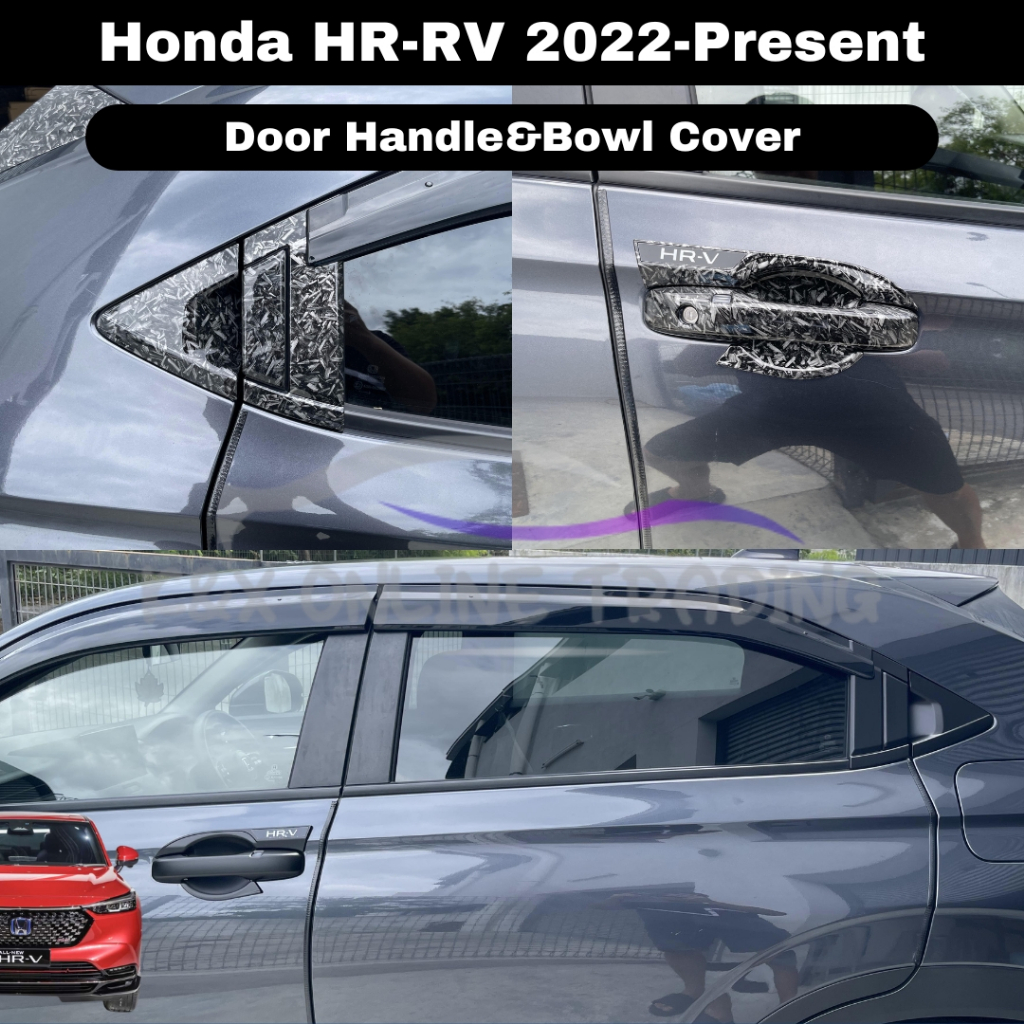 Honda HR-V HRV RV 2022-2025 + คาร์บอน Trim/Glossy สีดํามือจับประตูสําหรับ HRV