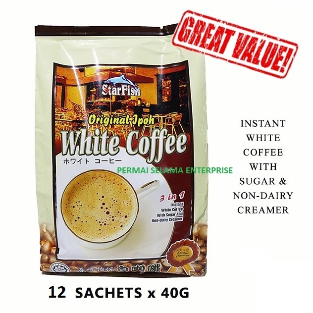 KEAN HUAT CHAN STARFISH Kopi Putih Ipoh White Coffee 3 in 1 15s X 40g